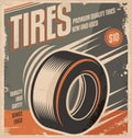 Car tires retro poster design