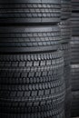 Car tires stack tire in store house