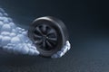 Car tires on the street 3d illustrations Royalty Free Stock Photo