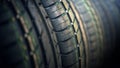 Car tires with studs macro, blurred background Royalty Free Stock Photo