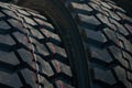 Car tires texrture background, close-up Royalty Free Stock Photo