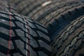 Car tires texrture background, close-up Royalty Free Stock Photo