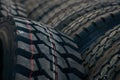 Car tires texrture background, close-up Royalty Free Stock Photo