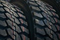 Car tires texrture background, close-up Royalty Free Stock Photo