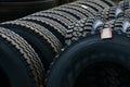 Car tires texrture background, close-up Royalty Free Stock Photo