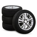 car tires on a white background Royalty Free Stock Photo