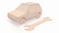 The car and tool for garage or service concept 3d rendering Royalty Free Stock Photo