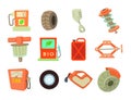 Car tools icon set, cartoon style