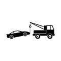 Car tow service, 24 hours, truck , isolated icon on white background Royalty Free Stock Photo