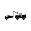 Car tow service, 24 hours, truck , isolated icon on white background Royalty Free Stock Photo