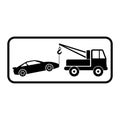 Car tow service, 24 hours, truck , isolated icon on white background Royalty Free Stock Photo