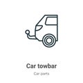 Car towbar outline vector icon. Thin line black car towbar icon, flat vector simple element illustration from editable car parts