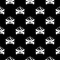 Car towing hook seamless pattern isolated on black background Royalty Free Stock Photo