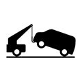 Car towing, traffic sign no parking, tow away zone sign icon isolated vector illustration Royalty Free Stock Photo