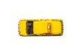 Car toy diecast on the white background , Top view . Royalty Free Stock Photo