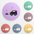 Car toy with remote control badge color set icon. Simple glyph, flat vector of toys icons for ui and ux, website or mobile Royalty Free Stock Photo