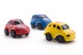 Car toy on white background.