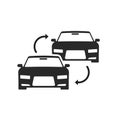 Car trade in change icon vector or vehicle replace swap exchange symbol pictogram clipart, auto tradein service simple graphic