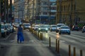 Car traffic on Calea Grivitei in Bucharest, Romania Royalty Free Stock Photo