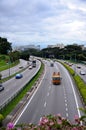 Car traffic on a central Singapore road artery