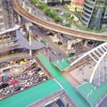 Car traffic jam skytrain in rush hour city Royalty Free Stock Photo