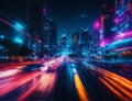 Car traffic light long exposure, AI
