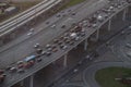 Car traffic on a multi-level interchange in the city