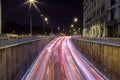 Car traffic at night in Rome Royalty Free Stock Photo
