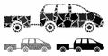 Car trailer Mosaic Icon of Abrupt Pieces