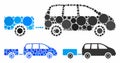 Car trailer Mosaic Icon of Round Dots