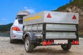 Car trailer and roof rack Royalty Free Stock Photo