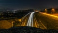 Car trails on highway Royalty Free Stock Photo