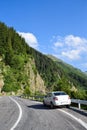 Car on Transfagarasan road, Romania Royalty Free Stock Photo