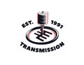 Car transmission service logo on white background. Royalty Free Stock Photo