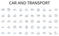 Car and transport line icons collection. Management, Strategy, Business, Collaboration, Agenda, Discussion, Planning