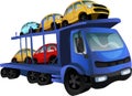 Car transporter. Vector illustration