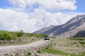 Road in Zanskar landscape view with Himalaya mountains covered with snow and blue sky in Jammu & Kashmir, India Royalty Free Stock Photo