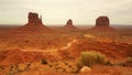 Car Travels Through Monument Valley Navajo Nation Tribal Park