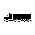 Car truck container model transport vehicle silhouette style icon design