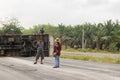 Car truck crash from car truck accident on the road