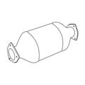 Car and truck dpf muffler,emission filter, vector line on white background Royalty Free Stock Photo
