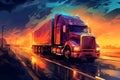 car truck, dump truck, trucking, transportation car in landscape, background