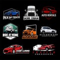 Car truck suv trailer caravan logo design Royalty Free Stock Photo