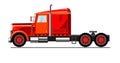 Car truck. Vector. Cartoon. Flat. Large truck for transporting goods. Freight transportation Auto transportation. Delivery of carg