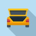 Car trunk icon flat vector. Open vehicle Royalty Free Stock Photo