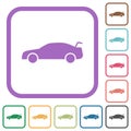 Car trunk open dashboard indicator simple icons