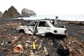 Destruction of Car after tsunami