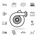 car turbo icon. Cars service and repair parts icons universal set for web and mobile