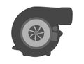 Car turbocharger for powerful engine, vector illustration