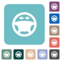 Car turn signal dashboard light rounded square flat icons